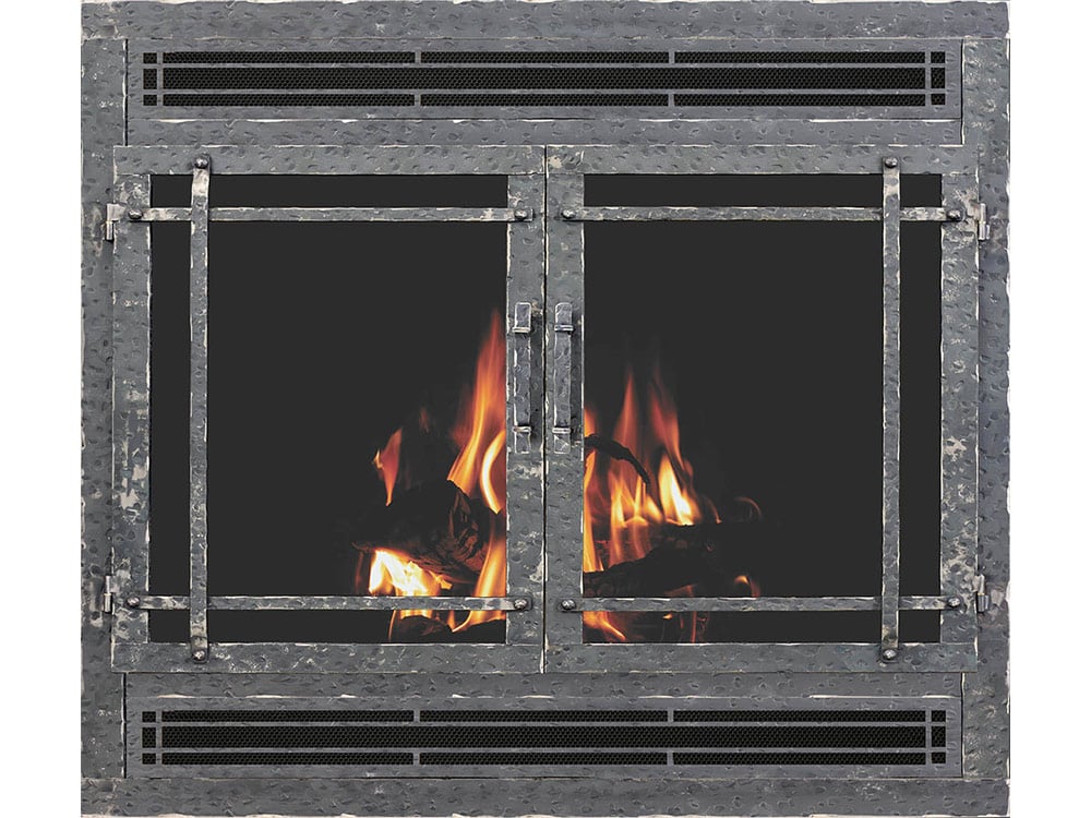 Aged Iron Rustic Fireplace Doors By Stoll Industries - Bassemiers